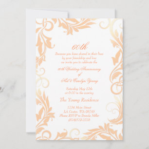 Invitation du 60e anniversaire du Mariage Peach Sw