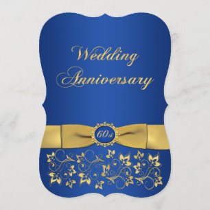 INVITATION du 60e anniversaire IMPRIMÉ RIBBON Fanc