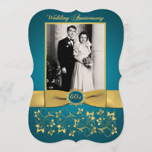 INVITATION du 60e anniversaire IMPRIMÉ RIBBON Fanc