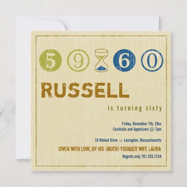Invitation du 60e anniversaire - Personnaliser (Devant)