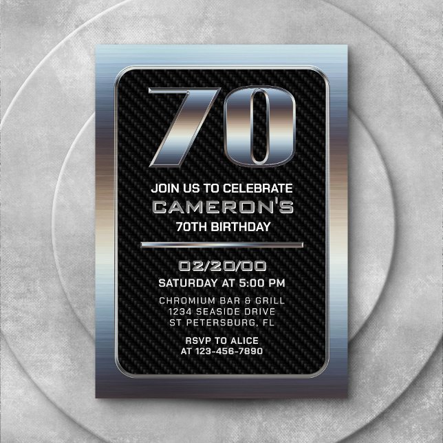 Invitation du 70e anniversaire masculin (Créateur téléchargé)