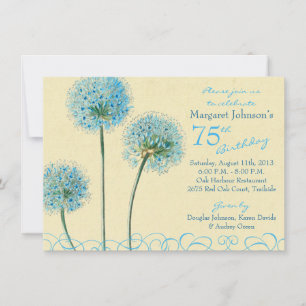Invitation du 75e anniversaire   Floral Vintage bl