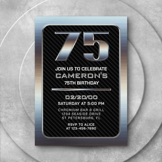 Invitation du 75e anniversaire masculin (Créateur téléchargé)