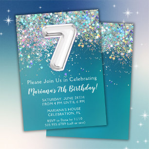 Invitation du 7e anniversaire Parties scintillant