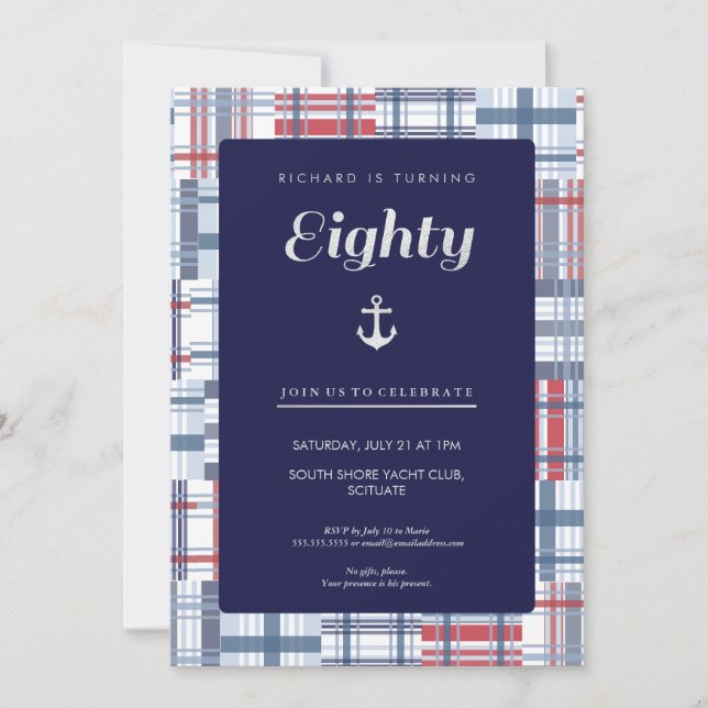 Invitation du 80e anniversaire - 80e personnage na (Devant)