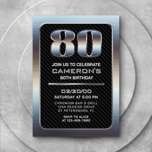 Invitation du 80e anniversaire masculin (Créateur téléchargé)