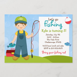 Invitation du Anniversaire de enfant de pêche