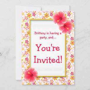 Invitation du Anniversaire de enfant Fleurs Jaunes