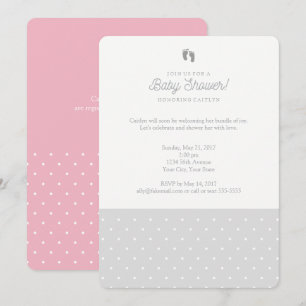 Invitation du baby shower à points Polka