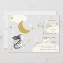 Invitation du Baby shower Bunny du nuage Star de l
