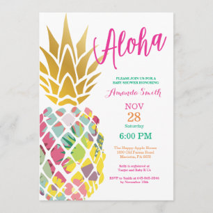 Invitation du Baby shower d'ananas tropical