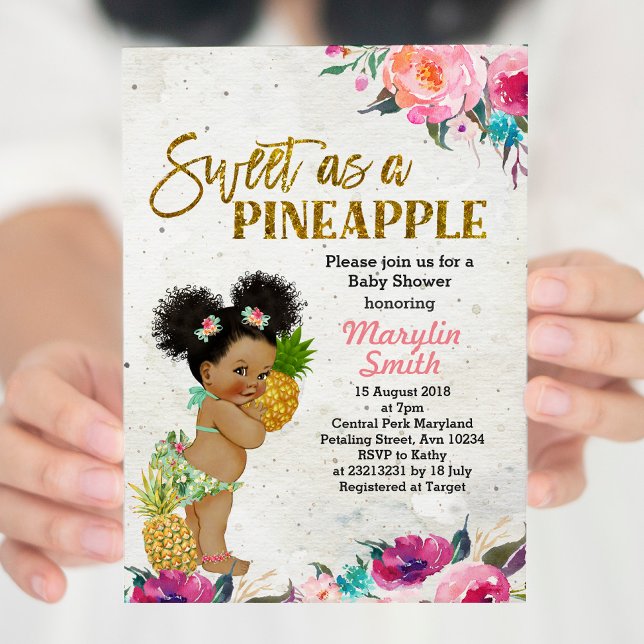 Invitation du Baby shower d'ananas tropical (Créateur téléchargé)