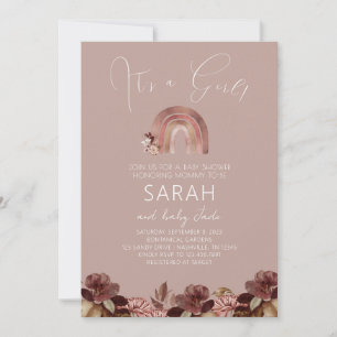 Invitation du Baby shower d'aquarelle Boho Rainbow