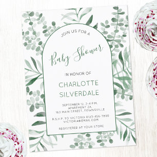 Invitation du Baby shower d'aquarelle Eucalyptus