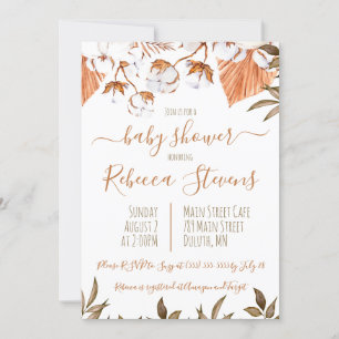 Invitation du Baby shower d'aquarelle Fleur de Cot