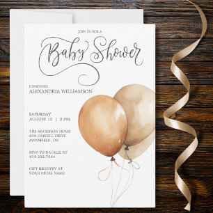 Invitation du Baby shower de ballon moderne