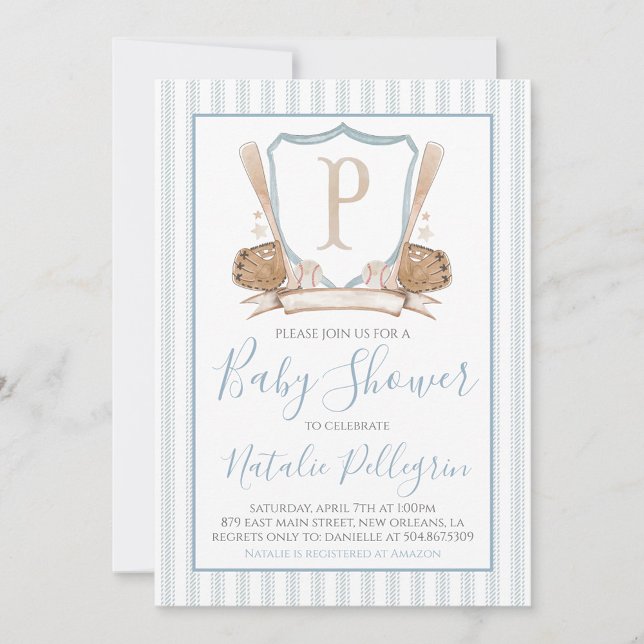 Invitation du Baby shower de baseball du sud de Pr (Créateur téléchargé)