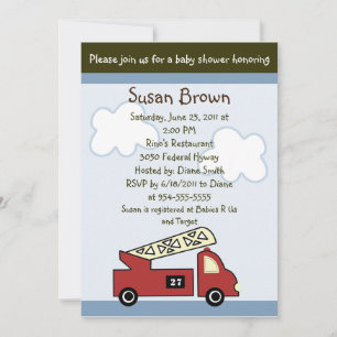 Invitation du Baby shower de camion moteur 27