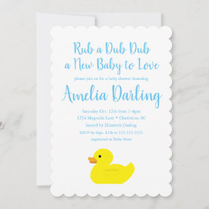 Invitation du Baby shower de canard en caoutchouc