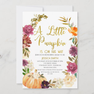 Invitation du Baby shower de Citrouille de couronn