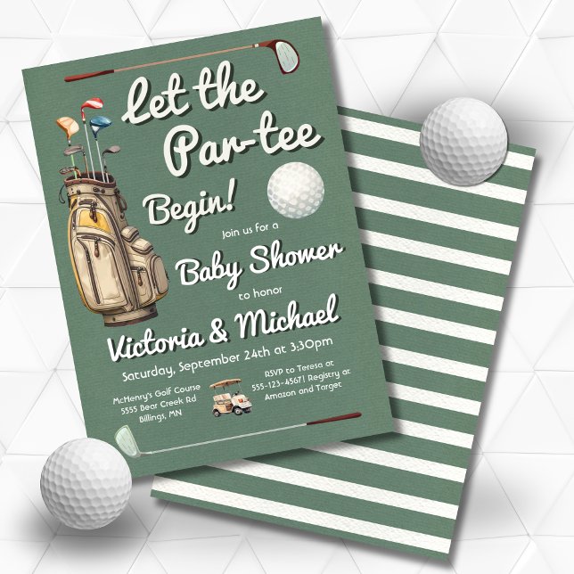 Invitation du Baby shower de golf par-tee (Créateur téléchargé)