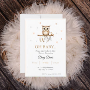 Invitation du Baby shower de la Chouette des bois