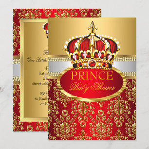 Invitation du Baby shower de la Couronne rouge Pri