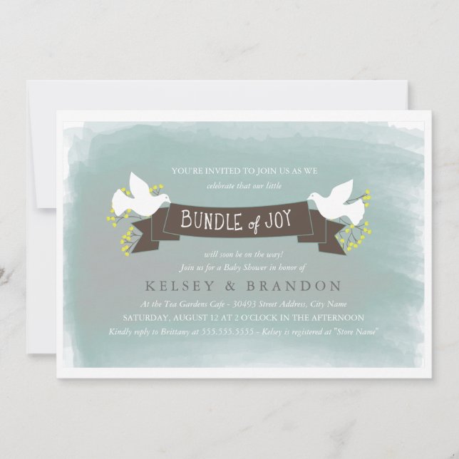 Invitation du Baby shower de la joie (Devant)