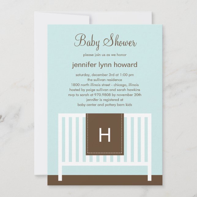 Invitation du Baby shower de la pépinière moderne  (Devant)
