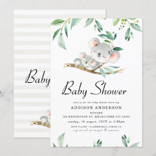 Invitation Du Baby shower De L'Ours Et Du Foliage 