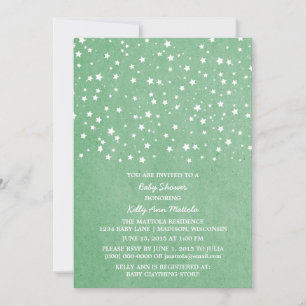 Invitation du Baby shower de nuit Green Starry