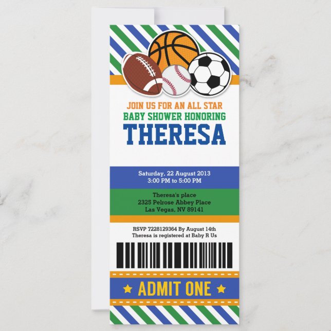 Invitation du Baby shower de pass pour tous les bi (Devant)