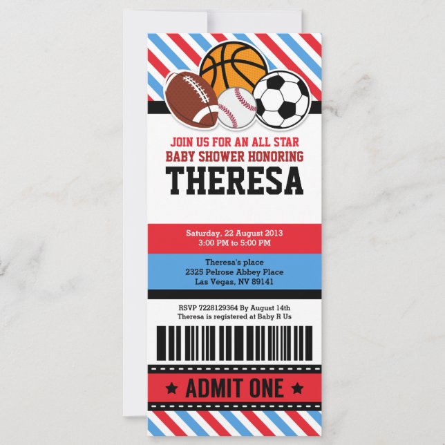 Invitation du Baby shower de pass pour tous les bi (Devant)