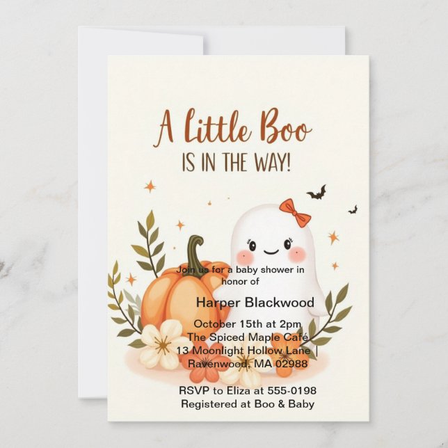 Invitation du Baby shower de patchs de Little Boo  (Devant)