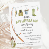 Invitation du Baby shower de pêche de Little Fishe
