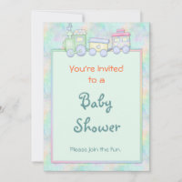 Invitation du Baby shower du train de jouets