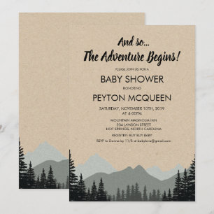 Invitation du Baby shower forestier rustique
