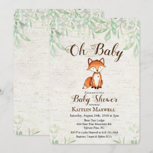 Invitation du Baby shower Fox