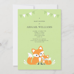 Invitation du Baby shower Fox