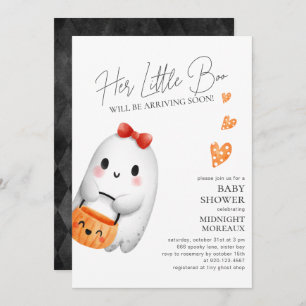 Invitation du Baby shower Little Boo Halloween