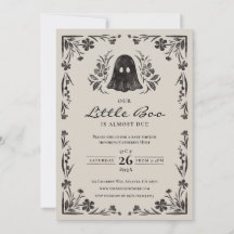 Invitation du Baby shower Little Boo Halloween
