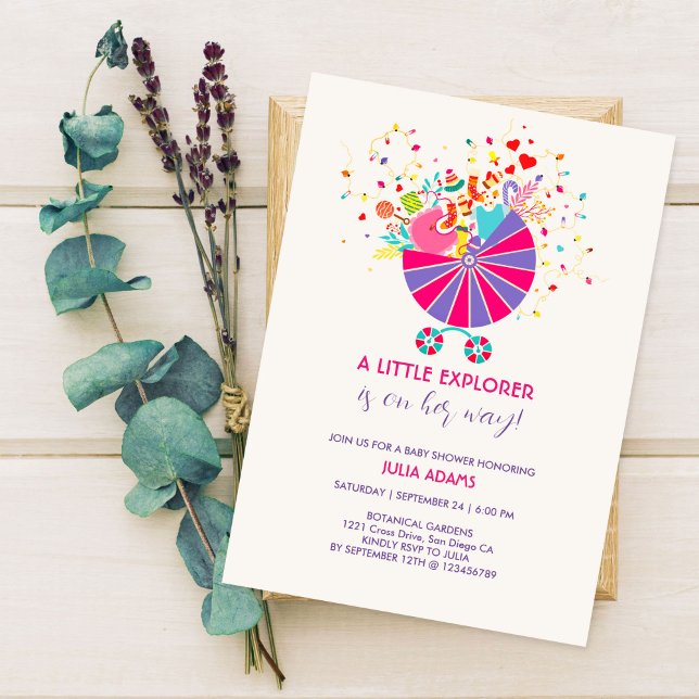 Invitation du Baby shower Little Explorer (Créateur téléchargé)