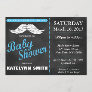 Invitation du Baby shower Little Man Mustache