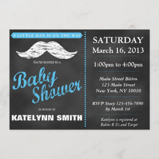Invitation du Baby shower Little Man Mustache