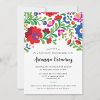 Invitation du Baby shower mexicain de broderie