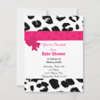 Invitation du Baby shower Motif Leopard