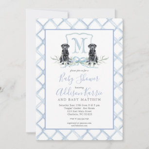 Invitation du Baby shower Preppy Puppy Chig Crest
