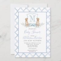 Invitation du Baby shower Preppy Puppy Chig Crest