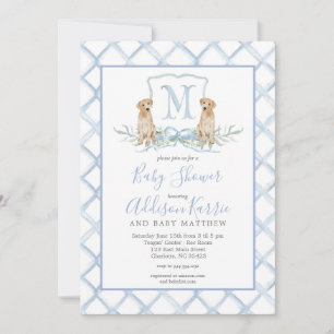 Invitation du Baby shower Preppy Puppy Chig Crest