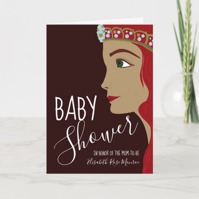 Invitation du Baby shower rouge Princesse (Devant)